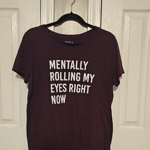 Torrid Burgundy Graphic Tee with White Text